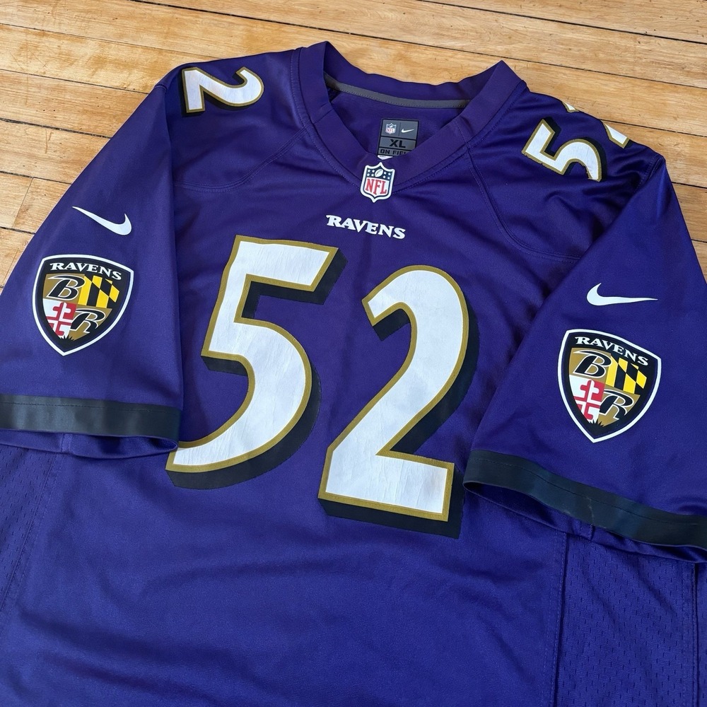 Nike On Field Baltimore Ravens Ray Lewis #52 Football Jersey Mens XL NFL Purple